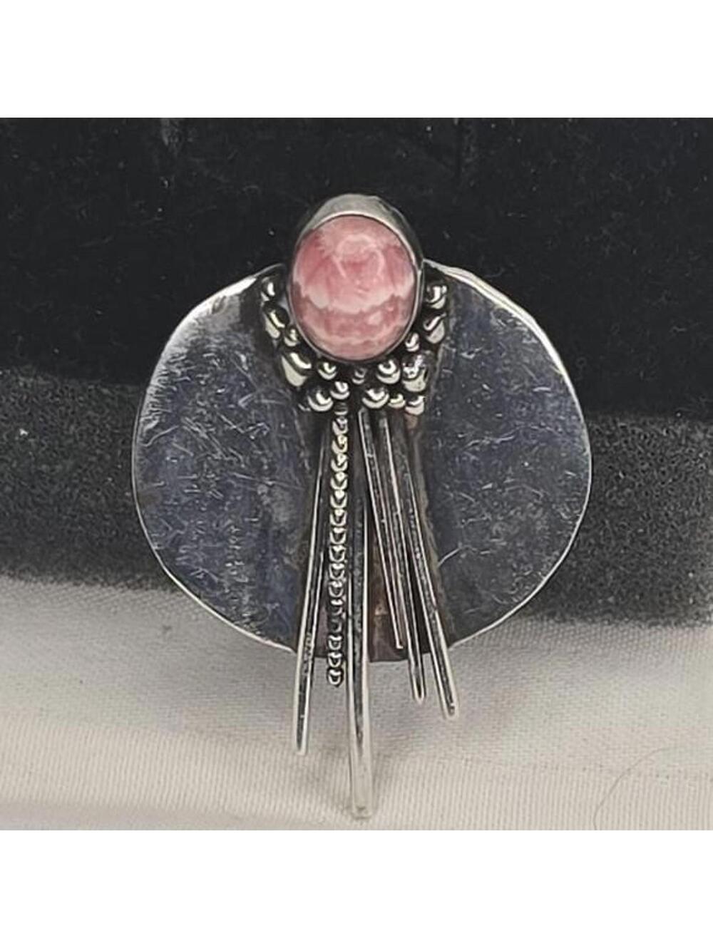 Tulla Booth Sterling Silver Pink Stone Brooch